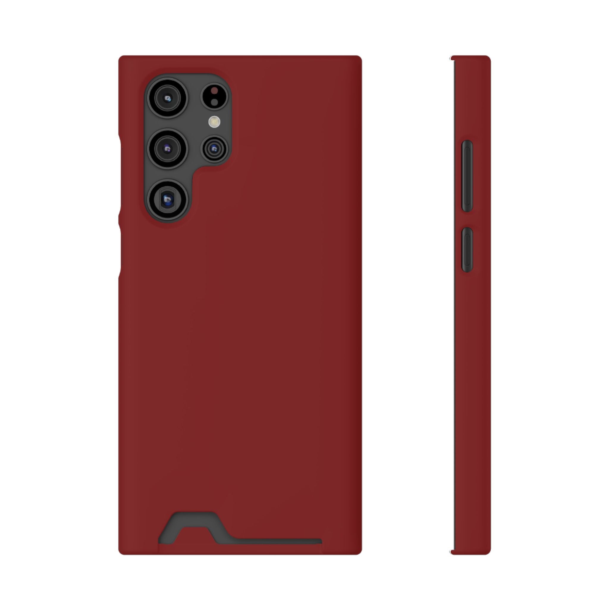 Dark Red Card-Holder Phone Case