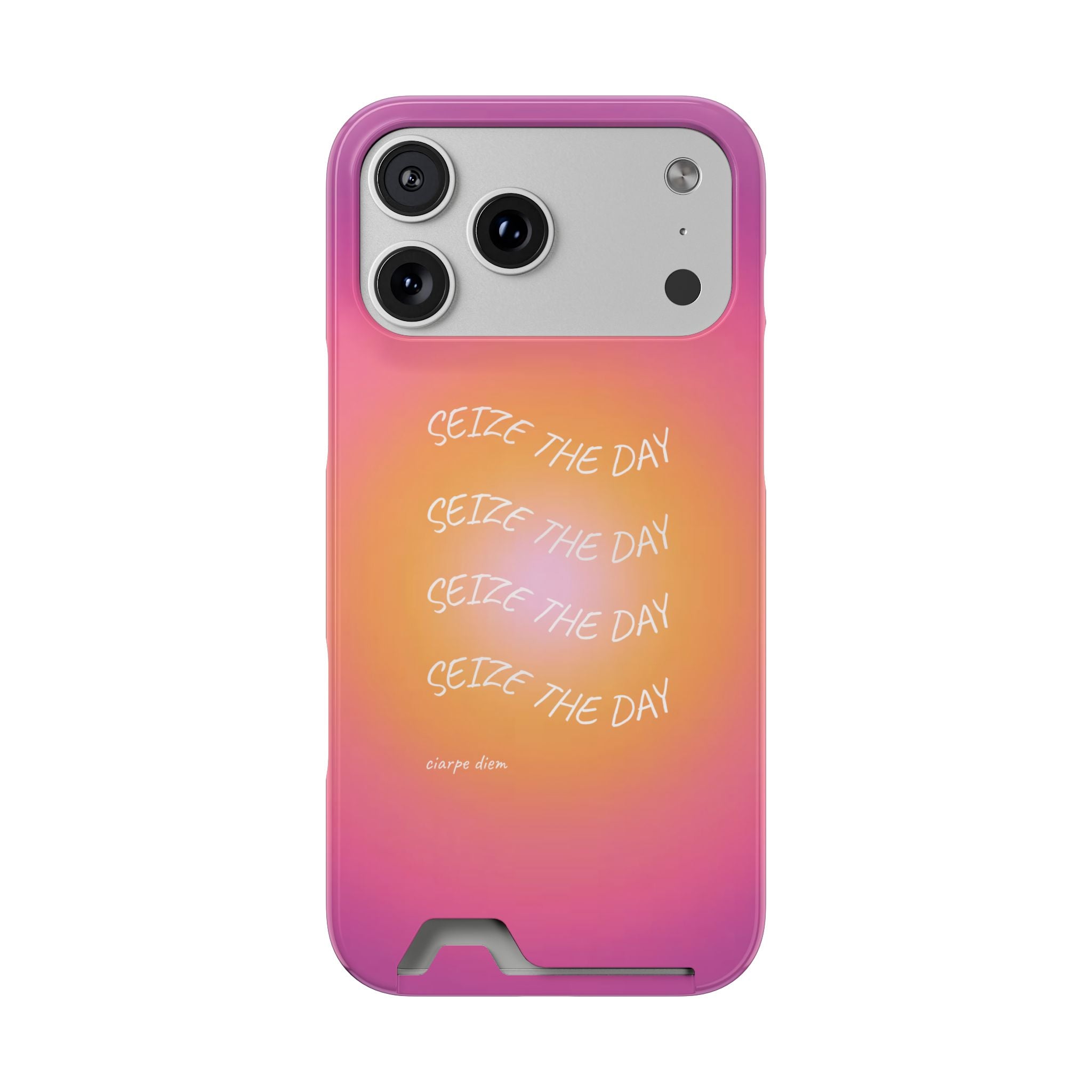 Sunburst 'Seize the Day' Phone Case with Card Holder