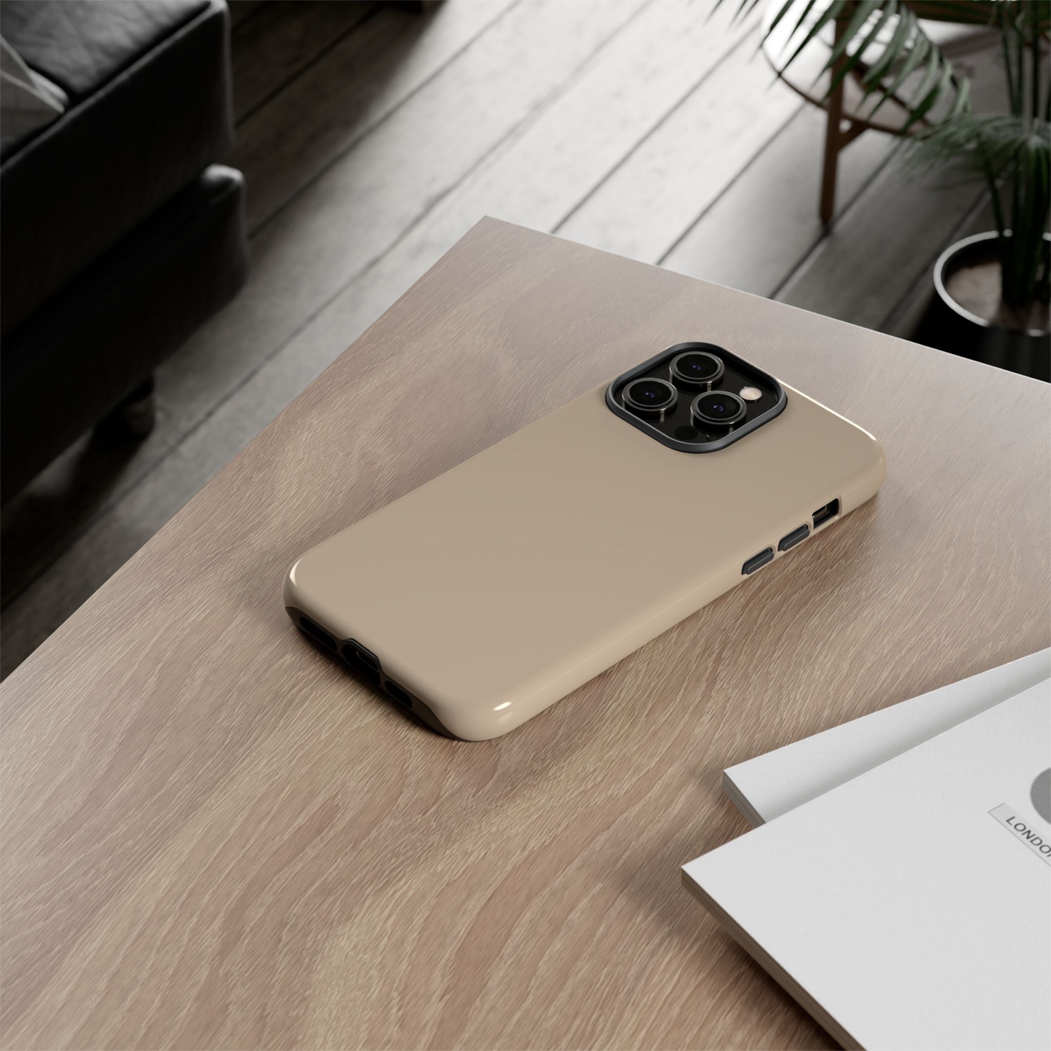 Beige Protective Phone Case
