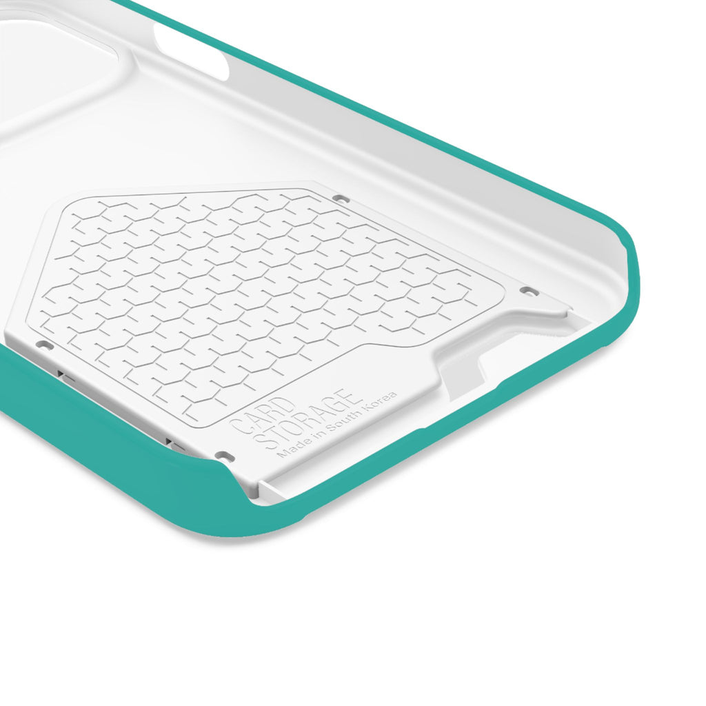 Teal Card-Holder Phone Case