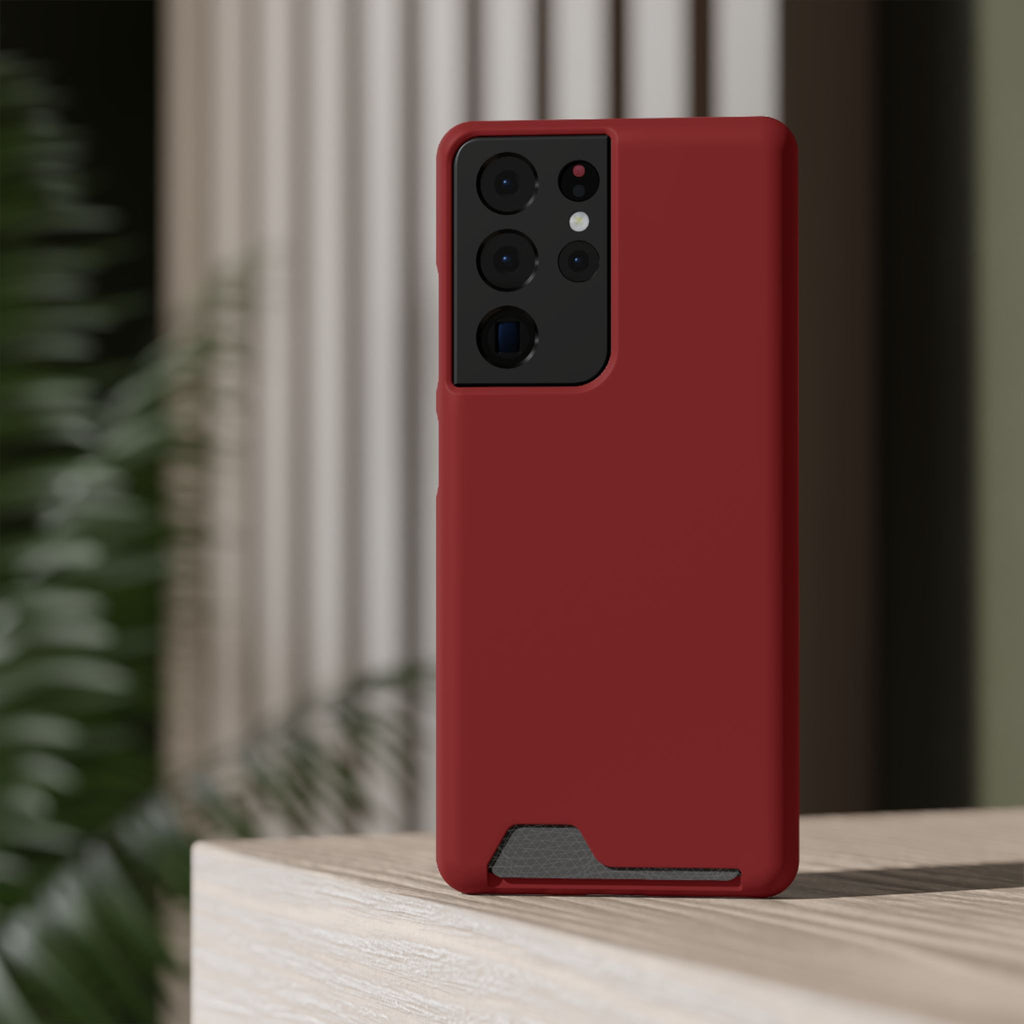Dark Red Card-Holder Phone Case