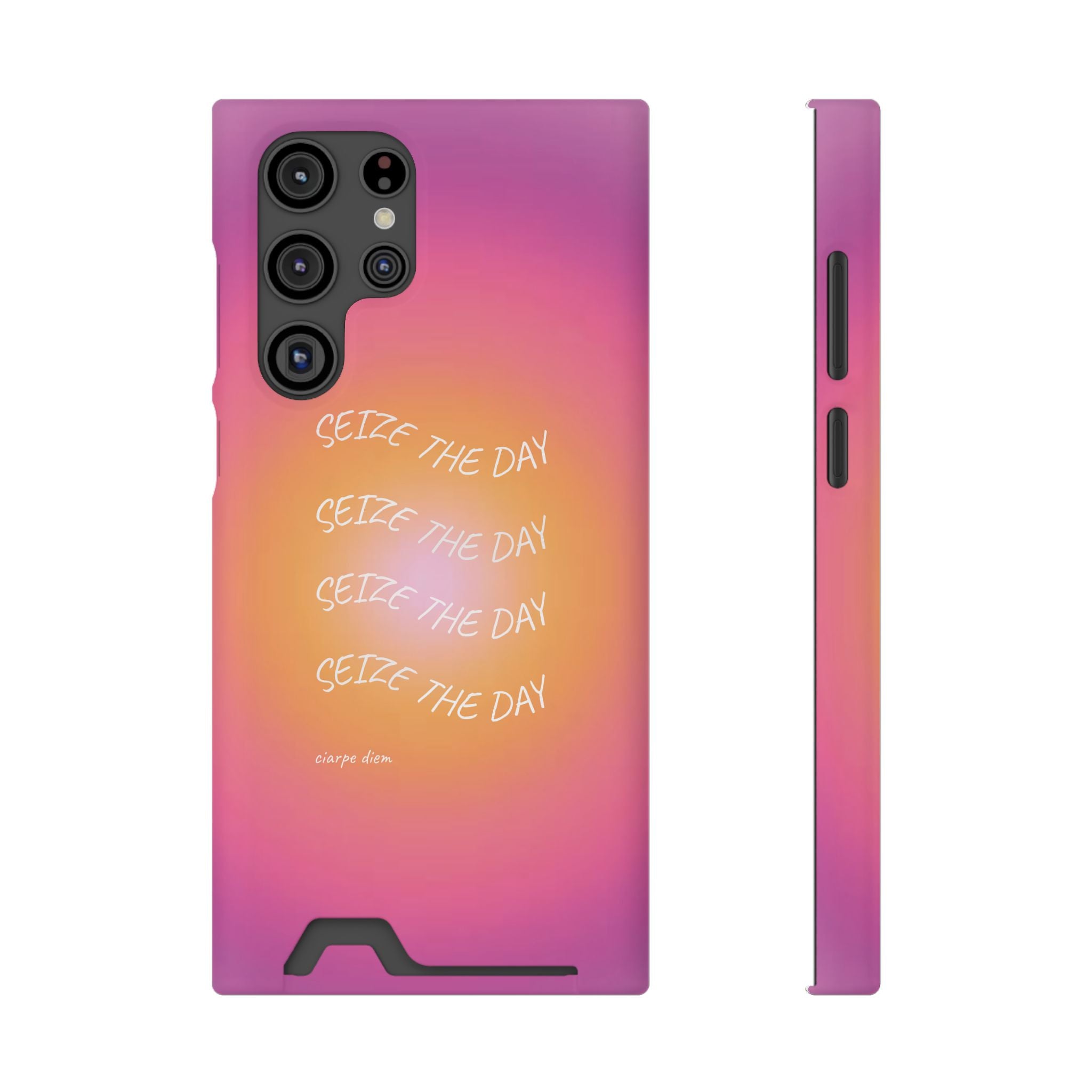 Sunburst 'Seize the Day' Phone Case with Card Holder