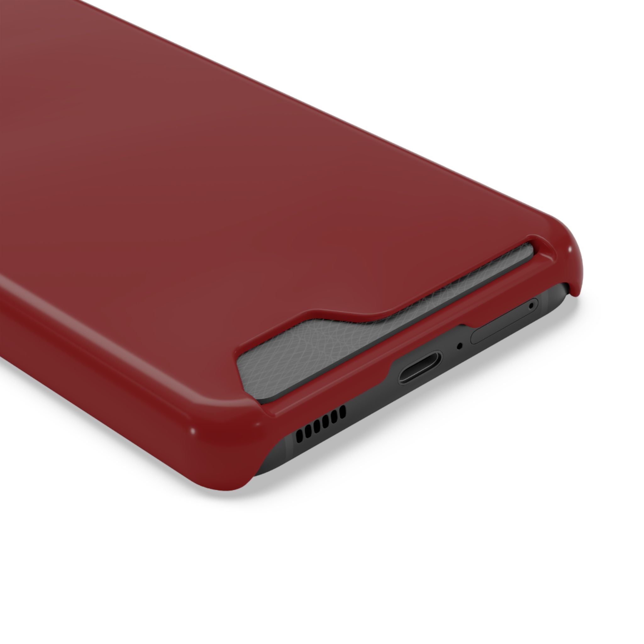 Dark Red Card-Holder Phone Case