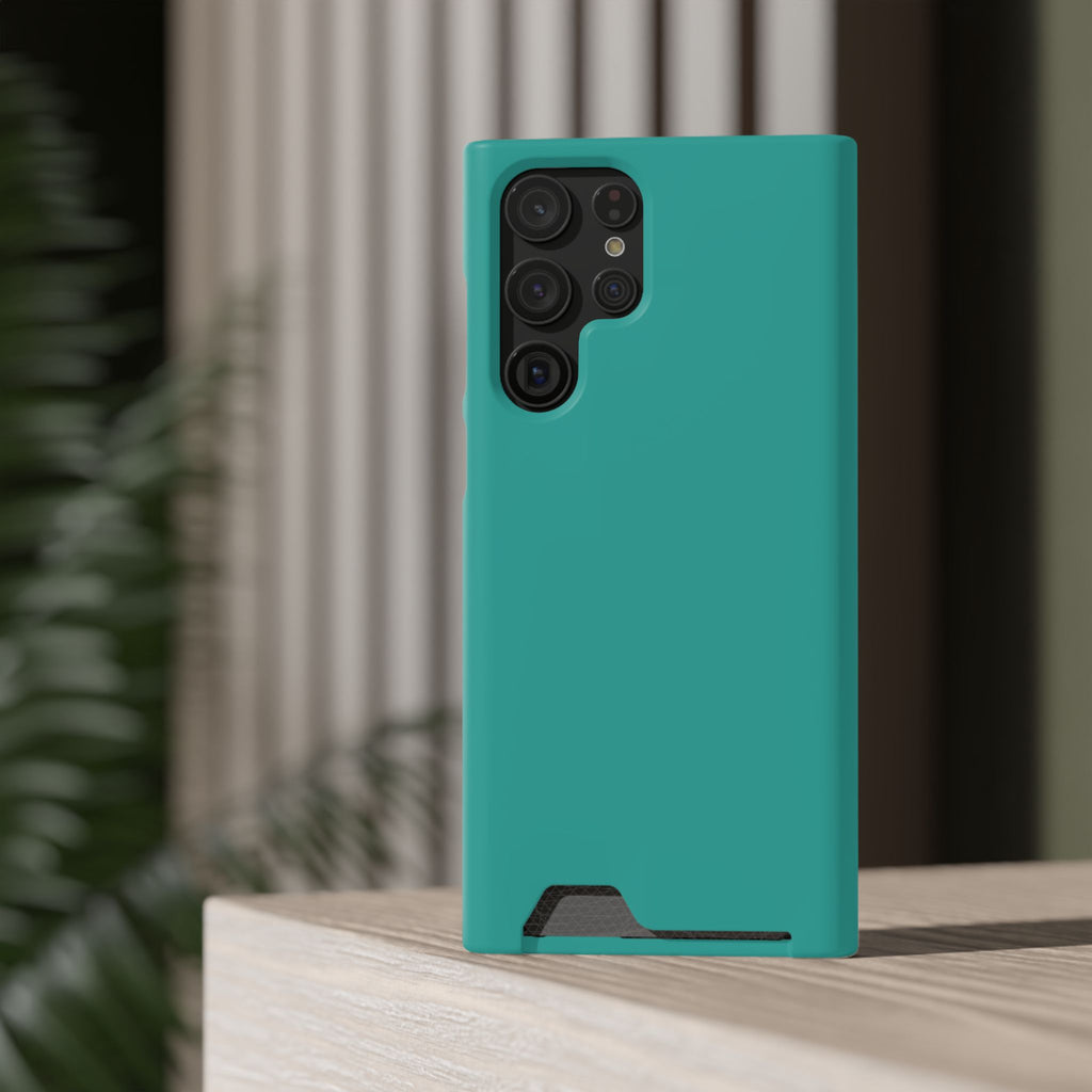 Teal Card-Holder Phone Case