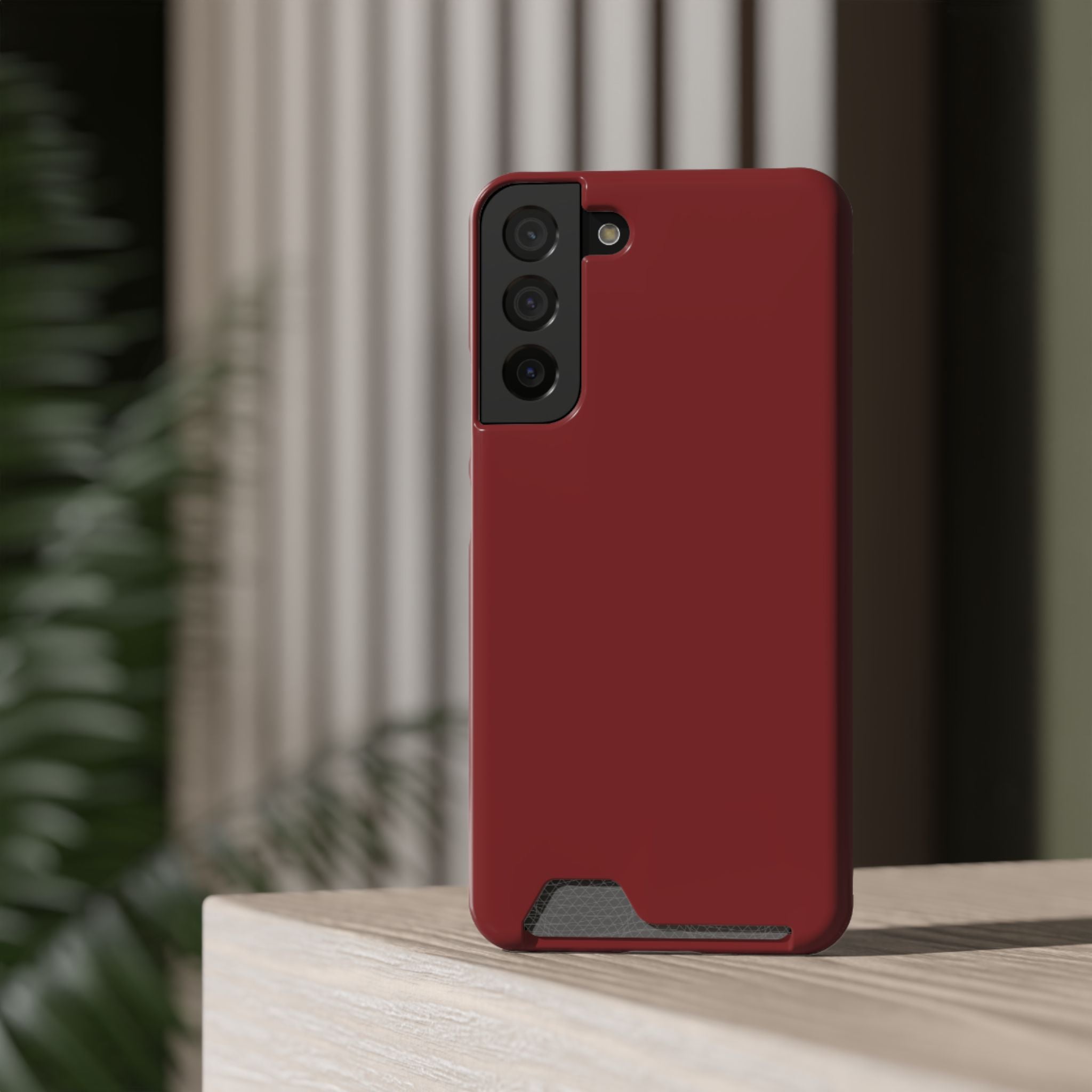 Dark Red Card-Holder Phone Case