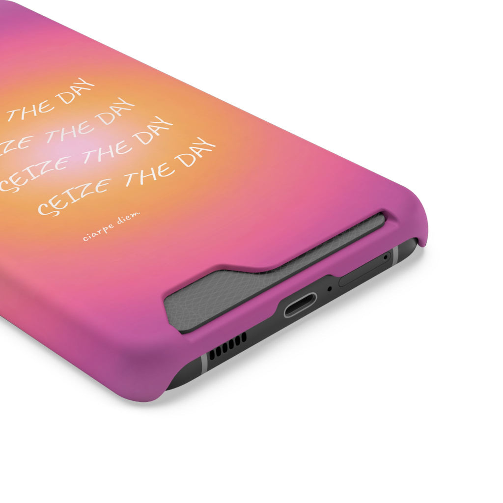 Sunburst 'Seize the Day' Phone Case with Card Holder