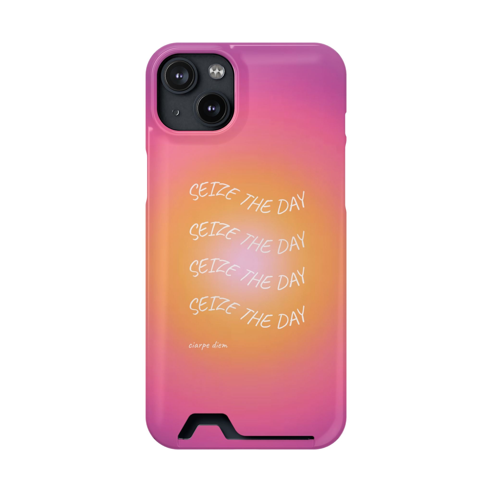 Sunburst 'Seize the Day' Phone Case with Card Holder