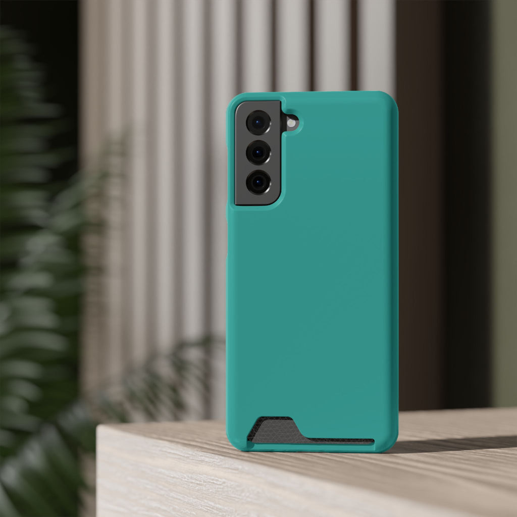 Teal Card-Holder Phone Case