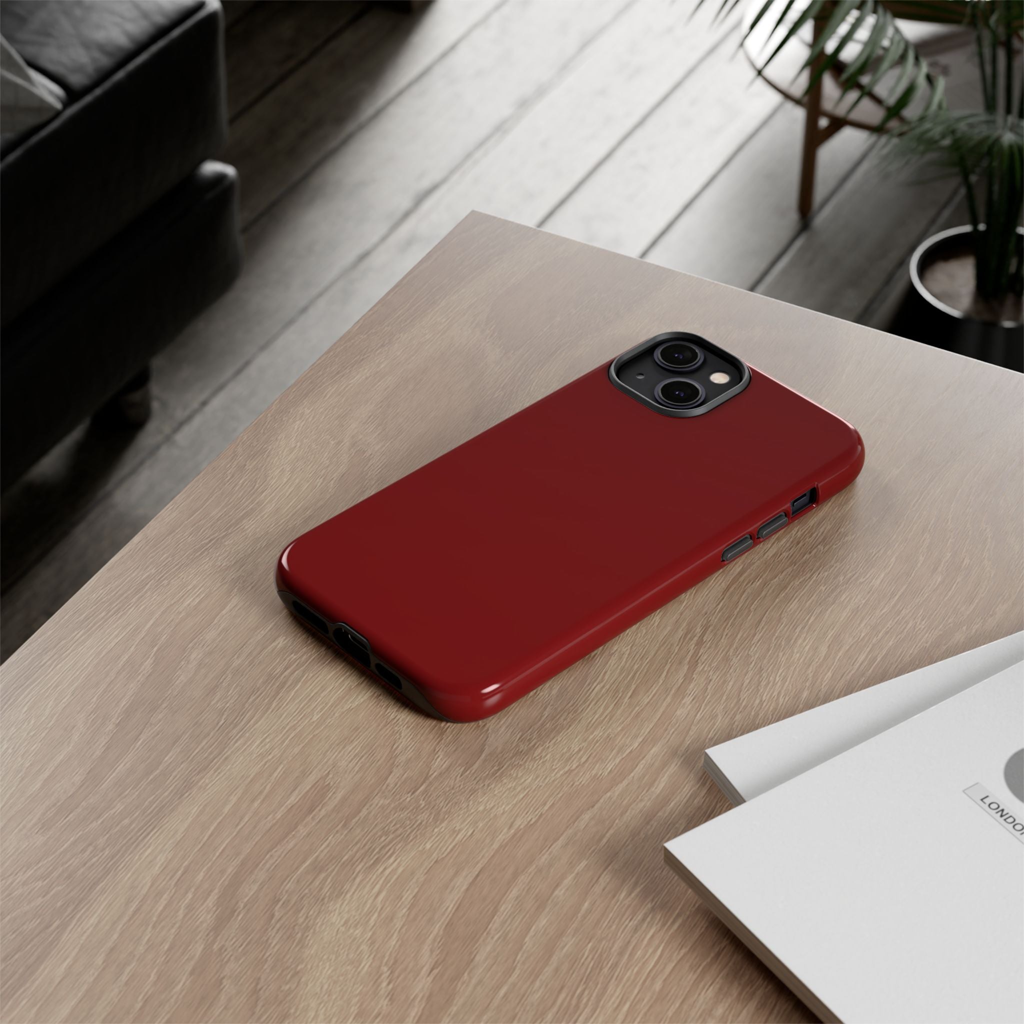 Dark Red Protective Phone Case