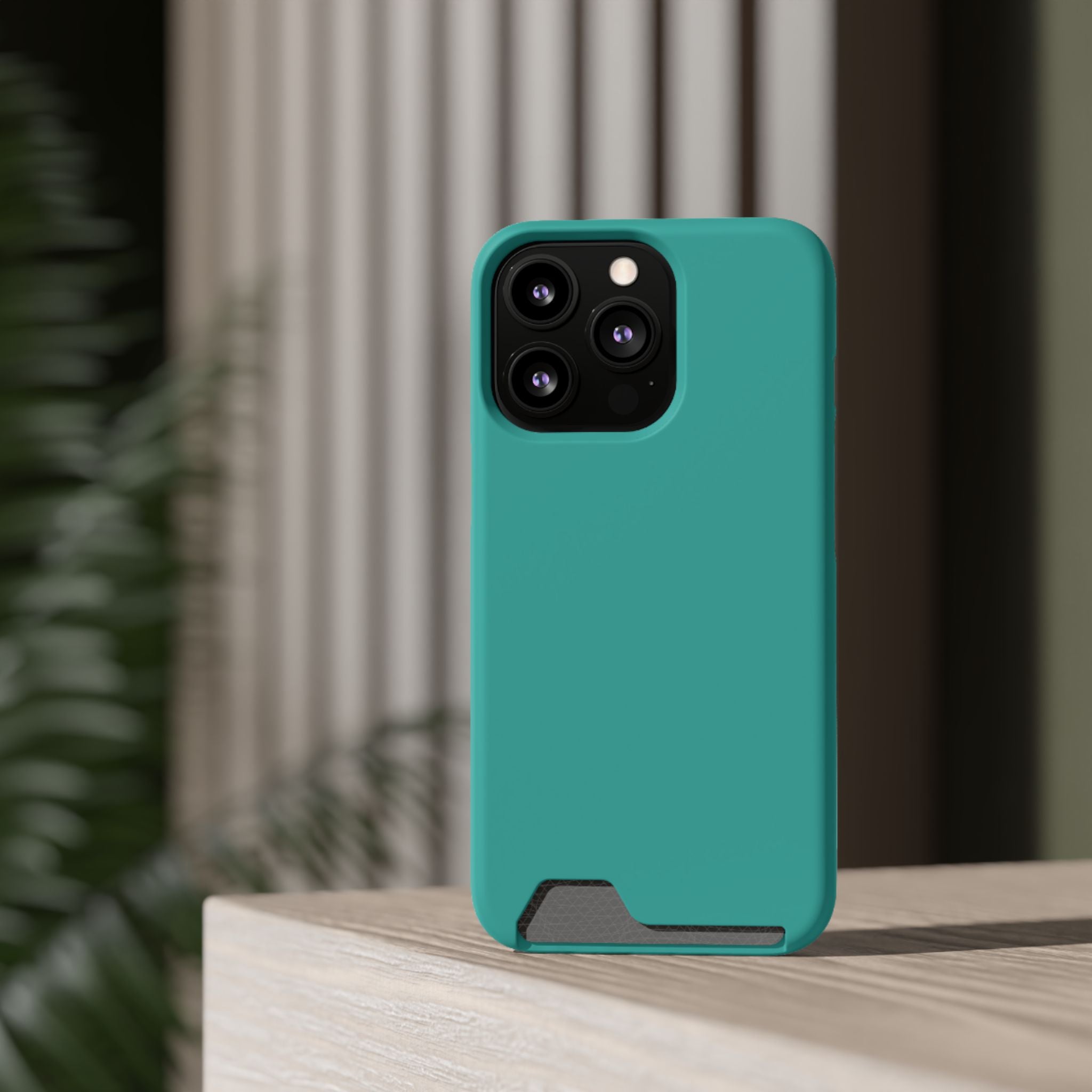 Teal Card-Holder Phone Case