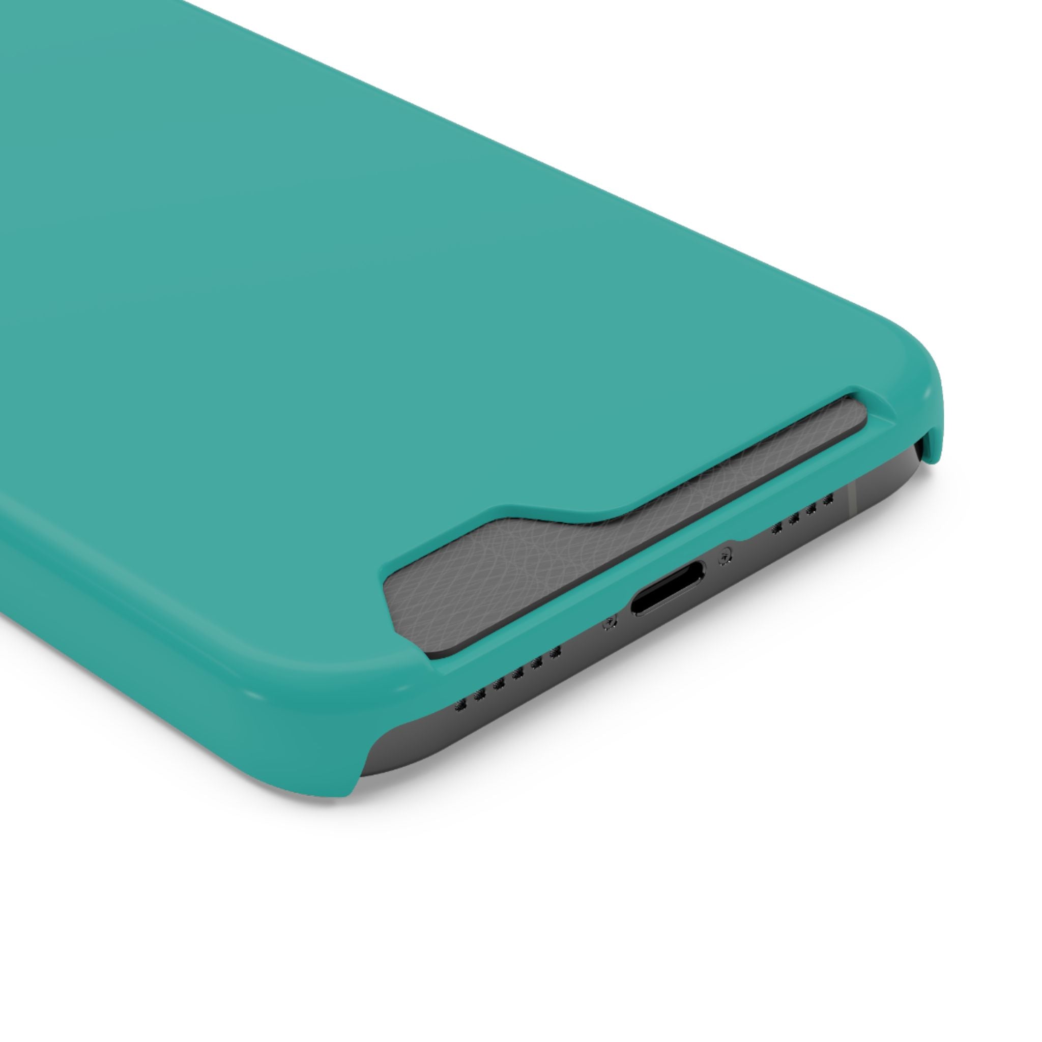 Teal Card-Holder Phone Case