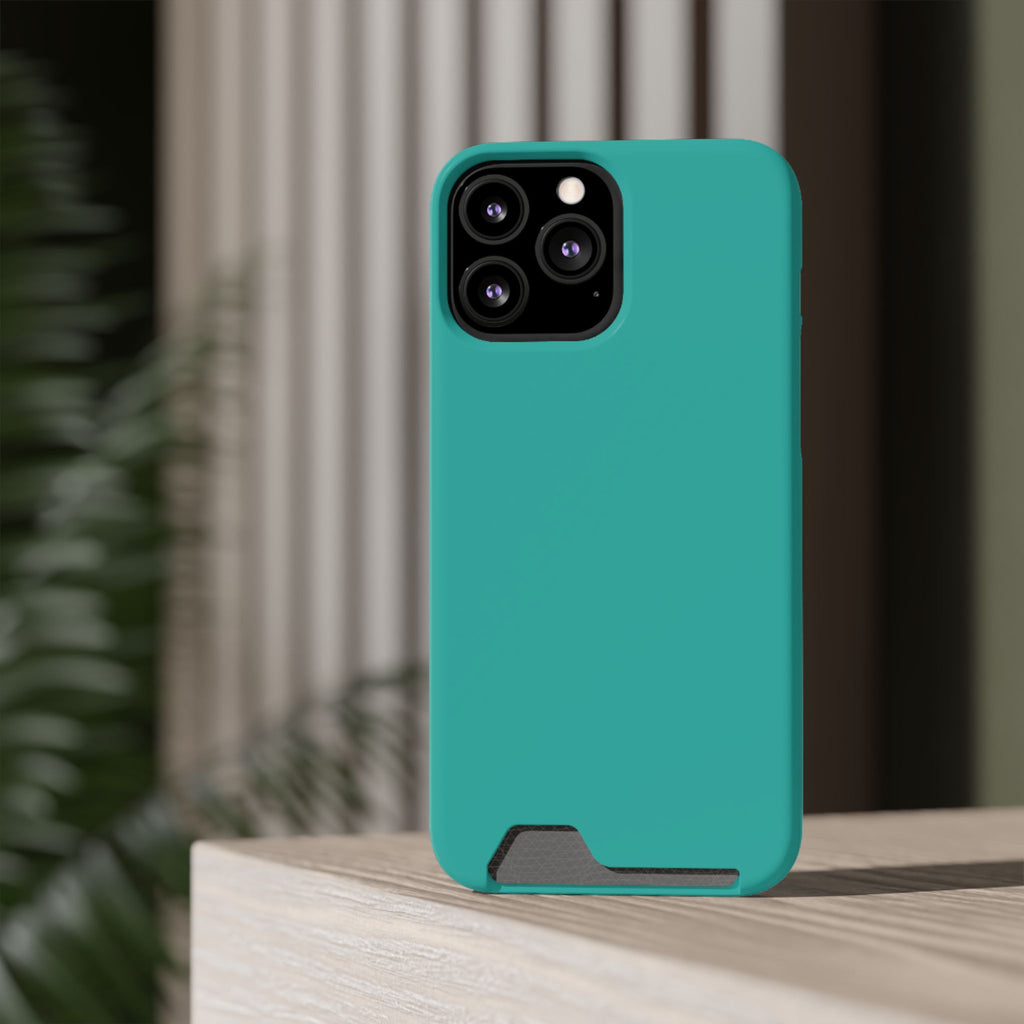 Teal Card-Holder Phone Case