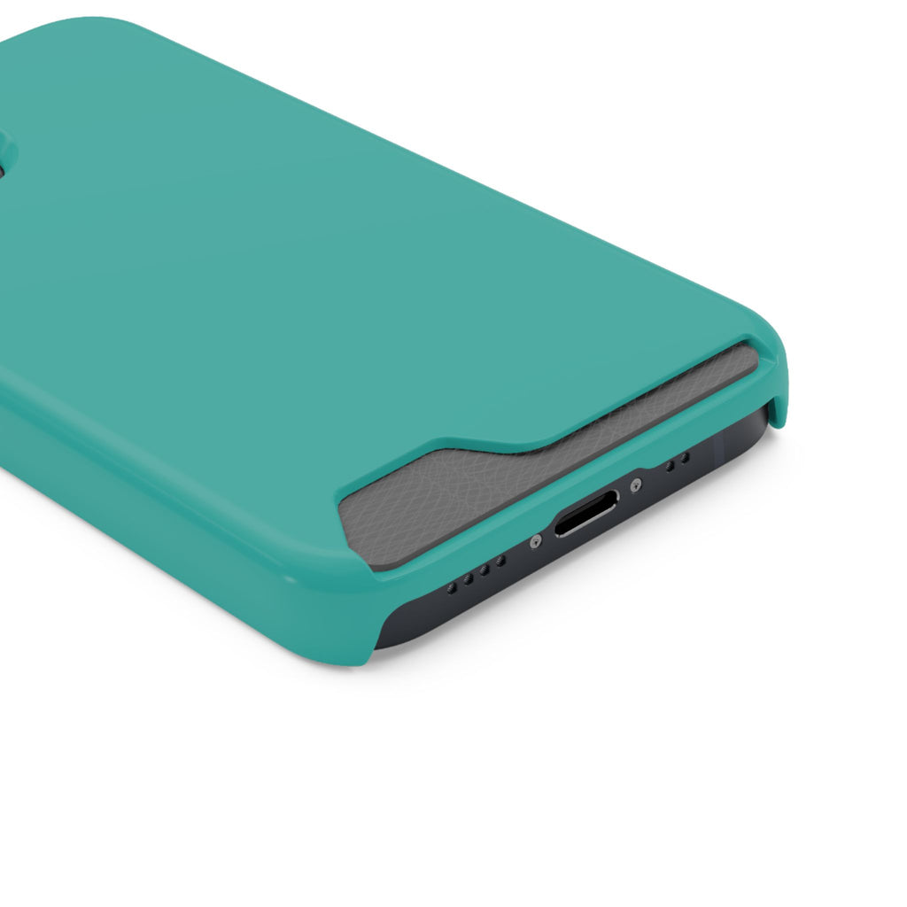Teal Card-Holder Phone Case